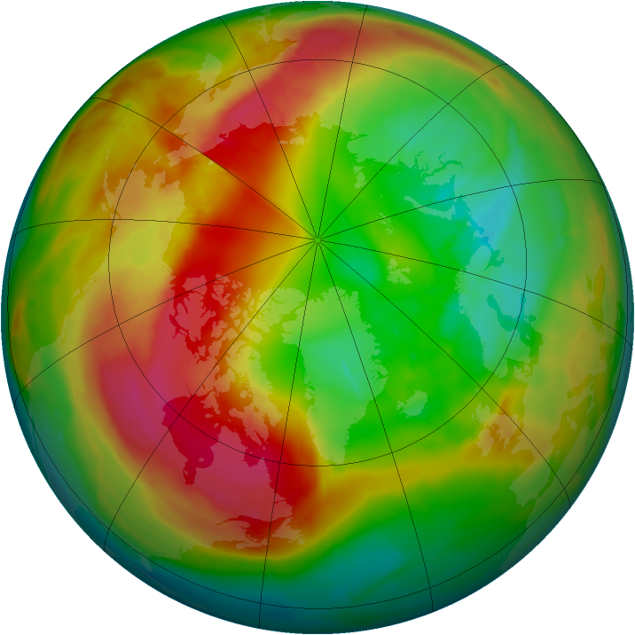 Arctic ozone map for 28 February 2014